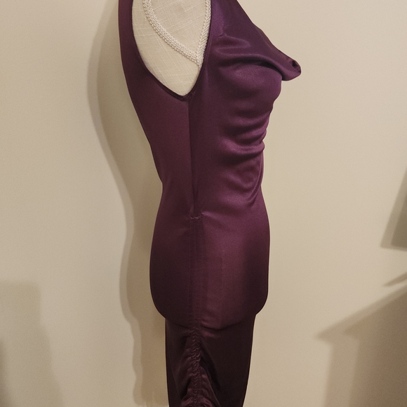 Charlotte Russe Satin Midi Dress in Rich Purple - Picture 2 of 3